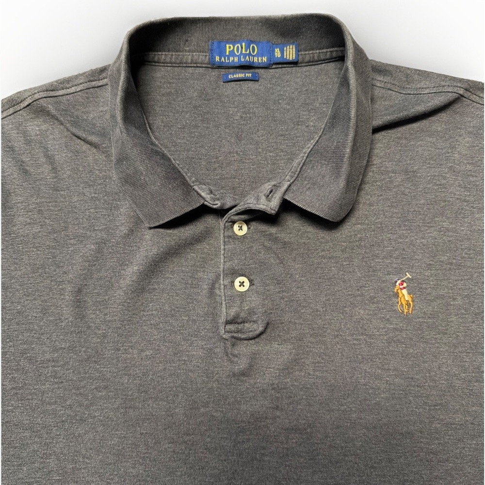 Polo Ralph Lauren Men's XL Gray‎ Classic Fit Long Sleeve Flesh Pony